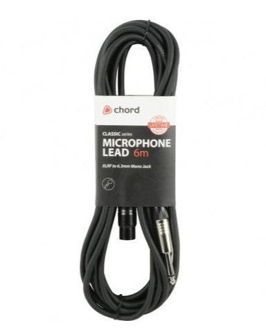 6m Microphone Lead - XLR to 1/4" Jack
