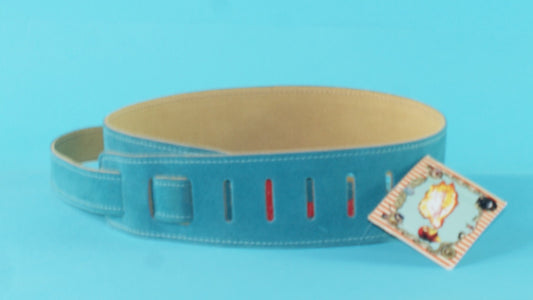 2.5" Guitar Strap - Turquoise Suede
