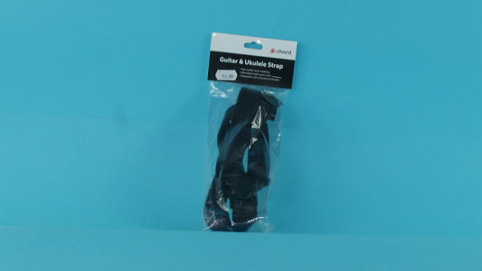 1" Ukulele Strap - Black Nylon